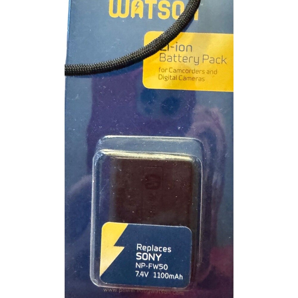 Watson Li-Ion Battery for Sony NP-FW50, 7.4V, 1100mAh New in Package NIB